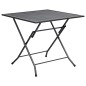 vidaXL Klapptisch Mesh 80x80x72 cm Stahl Anthrazit vidaXL Klapptisch Mesh 80x80x72 cm Stahl Anthrazit