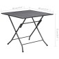 vidaXL Klapptisch Mesh 80x80x72 cm Stahl Anthrazit vidaXL Klapptisch Mesh 80x80x72 cm Stahl Anthrazit