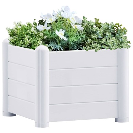 vidaXL Garten-Hochbeet PP Weiß 43x43x35 cm