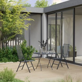 vidaXL 3-tlg. Garten-Essgruppe Stahl Anthrazit