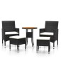 vidaXL 5-tlg. Garten-Lounge-Set Poly Rattan Schwarz vidaXL 5-tlg. Garten-Lounge-Set Poly Rattan Schwarz