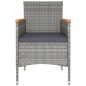 vidaXL 5-tlg. Garten-Bistro-Set Poly Rattan und Hartglas Grau vidaXL 5-tlg. Garten-Bistro-Set Poly Rattan und Hartglas Grau