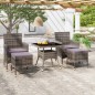 vidaXL 5-tlg. Garten-Essgruppe Poly Rattan und Hartglas Grau vidaXL 5-tlg. Garten-Essgruppe Poly Rattan und Hartglas Grau