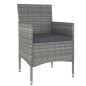 vidaXL 5-tlg. Garten-Essgruppe Poly Rattan und Hartglas Grau vidaXL 5-tlg. Garten-Essgruppe Poly Rattan und Hartglas Grau