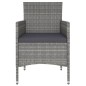 vidaXL 5-tlg. Garten-Essgruppe Poly Rattan und Hartglas Grau vidaXL 5-tlg. Garten-Essgruppe Poly Rattan und Hartglas Grau