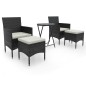 vidaXL 5-tlg. Garten-Bistro-Set Poly Rattan und Hartglas Schwarz vidaXL 5-tlg. Garten-Bistro-Set Poly Rattan und Hartglas Schwarz