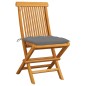 vidaXL Gartenstühle mit Grauen Kissen 2 Stk. Massivholz Teak vidaXL Gartenstühle mit Grauen Kissen 2 Stk. Massivholz Teak
