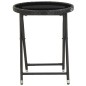 vidaXL 5-tlg. Garten-Bistro-Set Poly Rattan und Hartglas Schwarz vidaXL 5-tlg. Garten-Bistro-Set Poly Rattan und Hartglas Schwarz