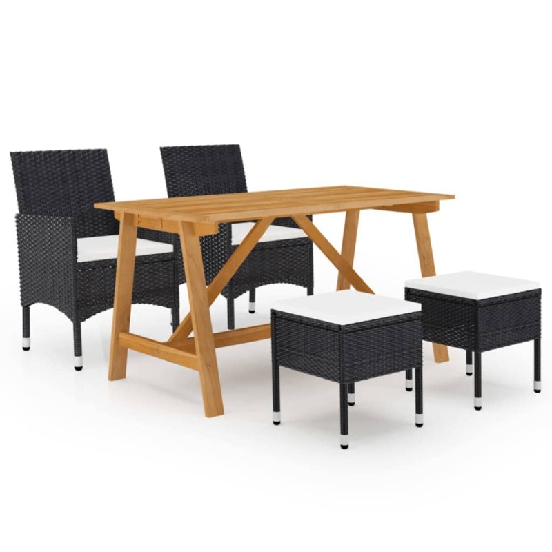 vidaXL 5-tlg. Garten-Essgruppe Schwarz vidaXL 5-tlg. Garten-Essgruppe Schwarz
