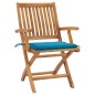 Gartenstühle 2 Stk. mit Blauen Kissen Teak Massivholz Gartenstühle 2 Stk. mit Blauen Kissen Teak Massivholz
