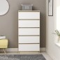 vidaXL Sideboard mit Schubladen Weiß Sonoma-Eiche 60x35x121cm vidaXL Sideboard mit Schubladen Weiß Sonoma-Eiche 60x35x121cm