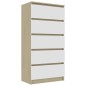 vidaXL Sideboard mit Schubladen Weiß Sonoma-Eiche 60x35x121cm vidaXL Sideboard mit Schubladen Weiß Sonoma-Eiche 60x35x121cm