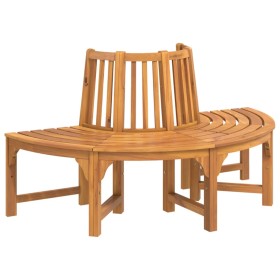 vidaXL Baumbank Halbrund Ø160 cm Massivholz Eukalyptus