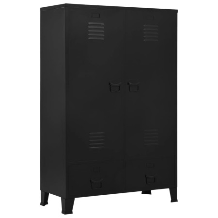 vidaXL Kleiderschrank Industrial Schwarz 90x40x140 cm Stahl