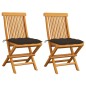 vidaXL Gartenstühle mit Taupe Kissen 2 Stk. Massivholz Teak vidaXL Gartenstühle mit Taupe Kissen 2 Stk. Massivholz Teak