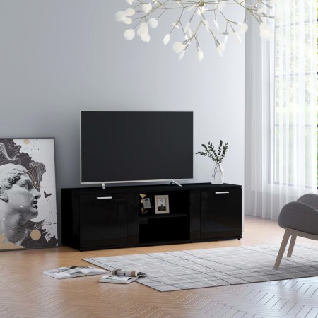 vidaXL TV-Schrank Hochglanz-Schwarz 120x34x37 cm Holzwerkstoff