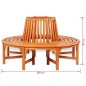 vidaXL Baumbank Ø 160 cm Holz