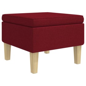 vidaXL Hocker mit Holzbeinen Weinrot Stoff