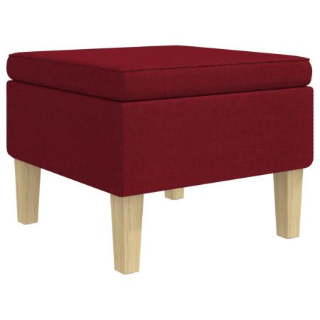 vidaXL Hocker mit Holzbeinen Weinrot Stoff