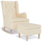 vidaXL Schaukelsessel mit Hocker Creme Stoff vidaXL Schaukelsessel mit Hocker Creme Stoff
