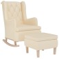 vidaXL Schaukelsessel mit Hocker Creme Stoff vidaXL Schaukelsessel mit Hocker Creme Stoff