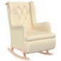 vidaXL Schaukelsessel mit Hocker Creme Stoff vidaXL Schaukelsessel mit Hocker Creme Stoff
