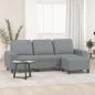 vidaXL 3-Sitzer-Sofa mit Hocker Hellgrau 180 cm Stoff vidaXL 3-Sitzer-Sofa mit Hocker Hellgrau 180 cm Stoff