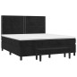 vidaXL Boxspringbett mit Matratze Schwarz 160x200 cm Samt vidaXL Boxspringbett mit Matratze Schwarz 160x200 cm Samt