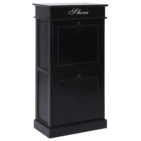 vidaXL Schuhschrank Schwarz 50 x 28 x 98 cm Paulownia Holz