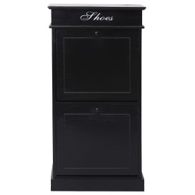 vidaXL Schuhschrank Schwarz 50 x 28 x 98 cm Paulownia Holz