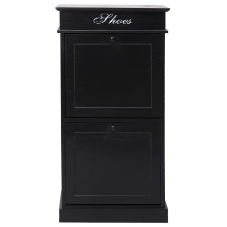 vidaXL Schuhschrank Schwarz 50 x 28 x 98 cm Paulownia Holz