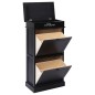 vidaXL Schuhschrank Schwarz 50 x 28 x 98 cm Paulownia Holz vidaXL Schuhschrank Schwarz 50 x 28 x 98 cm Paulownia Holz