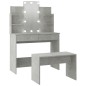 vidaXL Schminktisch-Set mit LED Betongrau Holzwerkstoff vidaXL Schminktisch-Set mit LED Betongrau Holzwerkstoff