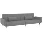 vidaXL Schlafsofa 2-Sitzer mit 2 Kissen Hellgrau Samt vidaXL Schlafsofa 2-Sitzer mit 2 Kissen Hellgrau Samt