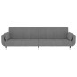 vidaXL Schlafsofa 2-Sitzer mit 2 Kissen Hellgrau Samt vidaXL Schlafsofa 2-Sitzer mit 2 Kissen Hellgrau Samt