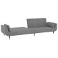 vidaXL Schlafsofa 2-Sitzer mit 2 Kissen Hellgrau Samt vidaXL Schlafsofa 2-Sitzer mit 2 Kissen Hellgrau Samt