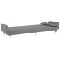vidaXL Schlafsofa 2-Sitzer mit 2 Kissen Hellgrau Samt vidaXL Schlafsofa 2-Sitzer mit 2 Kissen Hellgrau Samt