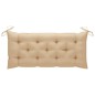 vidaXL Gartenbank mit Beige Auflage 120 cm Massivholz Teak vidaXL Gartenbank mit Beige Auflage 120 cm Massivholz Teak
