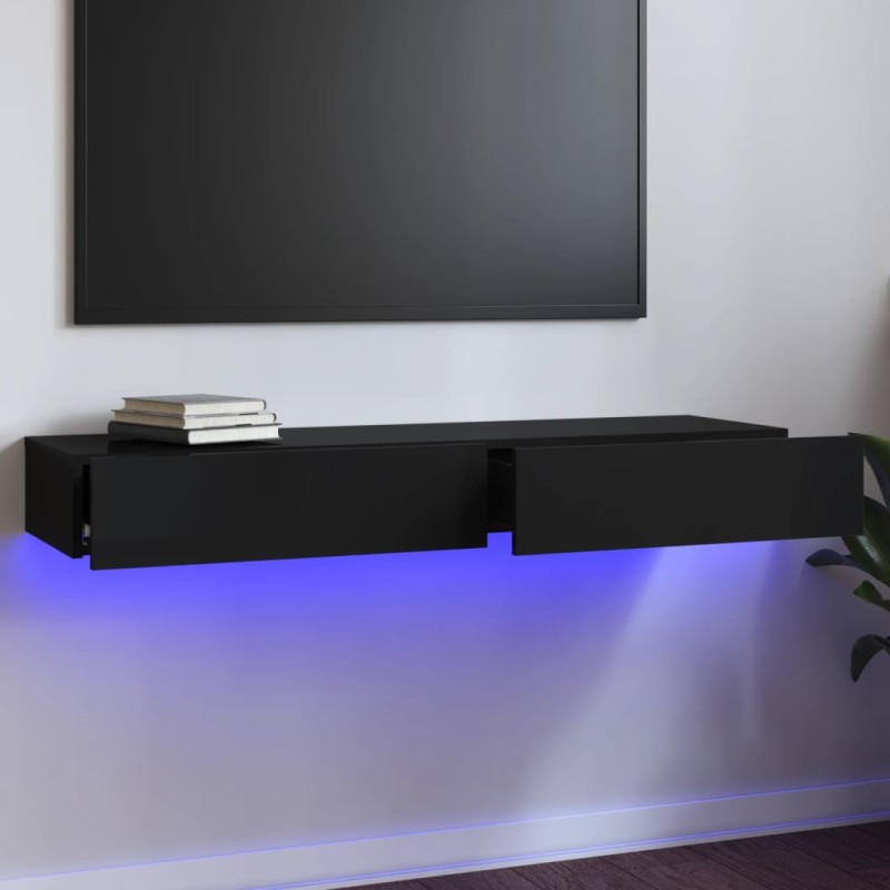 vidaXL TV-Schrank mit LED-Leuchten Hochglanz-Schwarz 120x35x15,5 cm vidaXL TV-Schrank mit LED-Leuchten Hochglanz-Schwarz 120x35x15,5 cm