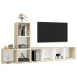 vidaXL 3-tlg. TV-Schrank-Set Weiß Sonoma-Eiche Holzwerkstoff vidaXL 3-tlg. TV-Schrank-Set Weiß Sonoma-Eiche Holzwerkstoff