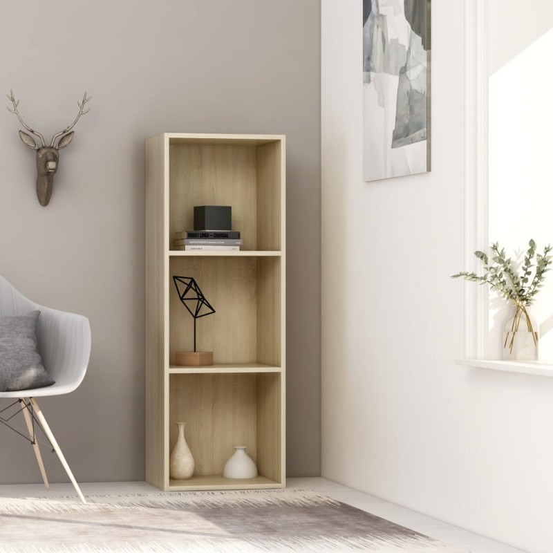 vidaXL Bücherregal 3 Fächer Sonoma-Eiche 40x30x114 cm Holzwerkstoff vidaXL Bücherregal 3 Fächer Sonoma-Eiche 40x30x114 cm Holzwerkstoff