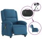 vidaXL Massagesessel Elektrisch Blau Samt vidaXL Massagesessel Elektrisch Blau Samt