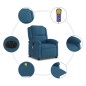 vidaXL Massagesessel Elektrisch Blau Samt vidaXL Massagesessel Elektrisch Blau Samt