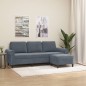 vidaXL 3-Sitzer-Sofa mit Hocker Dunkelgrau 180 cm Samt vidaXL 3-Sitzer-Sofa mit Hocker Dunkelgrau 180 cm Samt
