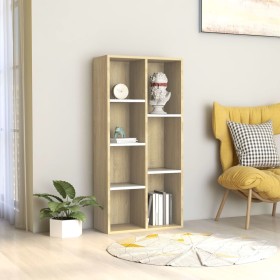vidaXL Bücherregal Weiß und Sonoma-Eiche 50x25x106 cm Holzwerkstoff