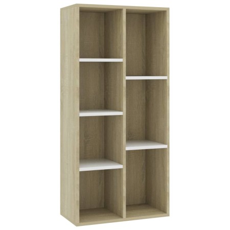 vidaXL Bücherregal Weiß und Sonoma-Eiche 50x25x106 cm Holzwerkstoff
