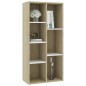 vidaXL Bücherregal Weiß und Sonoma-Eiche 50x25x106 cm Holzwerkstoff vidaXL Bücherregal Weiß und Sonoma-Eiche 50x25x106 cm Holzwerkstoff