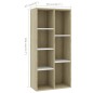 vidaXL Bücherregal Weiß und Sonoma-Eiche 50x25x106 cm Holzwerkstoff vidaXL Bücherregal Weiß und Sonoma-Eiche 50x25x106 cm Holzwerkstoff