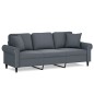 vidaXL 3-Sitzer-Sofa mit Zierkissen Dunkelgrau 180 cm Samt vidaXL 3-Sitzer-Sofa mit Zierkissen Dunkelgrau 180 cm Samt