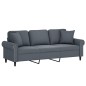 vidaXL 3-Sitzer-Sofa mit Zierkissen Dunkelgrau 180 cm Samt vidaXL 3-Sitzer-Sofa mit Zierkissen Dunkelgrau 180 cm Samt